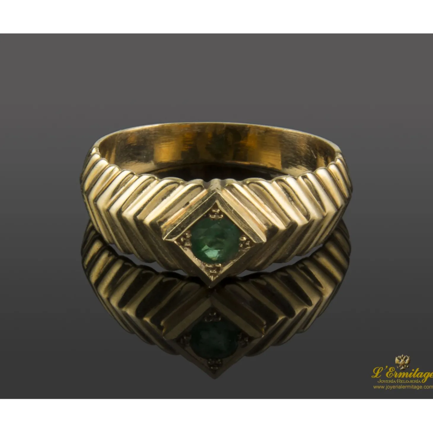 ANILLOS / SORTIJAS Sortija oro amarillo y esmeralda