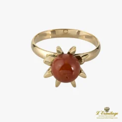 ANILLOS / SORTIJAS Sortija oro amarillo y coral
