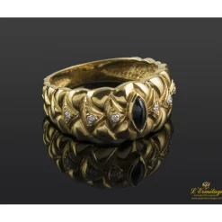 ANILLOS / SORTIJAS Sortija oro amarillo zafiro y diamantes