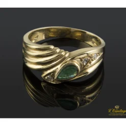 ANILLOS / SORTIJAS Sortija oro amarillo esmeralda y diamantes