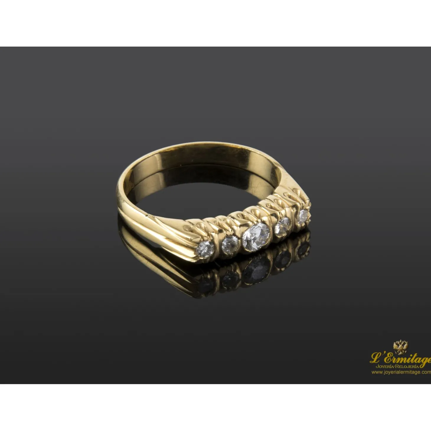 ANILLOS / SORTIJAS Sortija oro amarillo y diamantes cinquillo