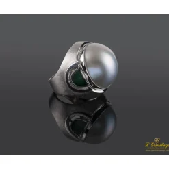 ANILLOS / SORTIJAS Sortija oro blanco media perla