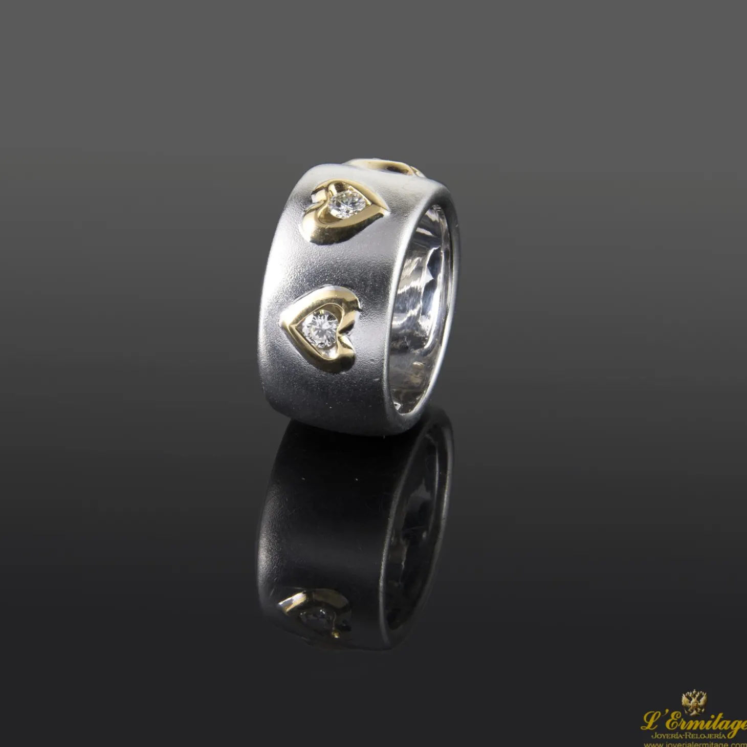 ANILLOS / SORTIJAS Sortija oro blanco satinado 3 diamantes naturales