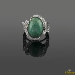 ANILLOS / SORTIJAS Sortija oro blanco jade y diamantes