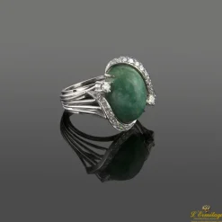 ANILLOS / SORTIJAS Sortija oro blanco jade y diamantes