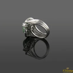 ANILLOS / SORTIJAS Sortija oro blanco jade y diamantes