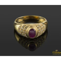 ANILLOS / SORTIJAS Sortija oro amarillo rubi y diamantes