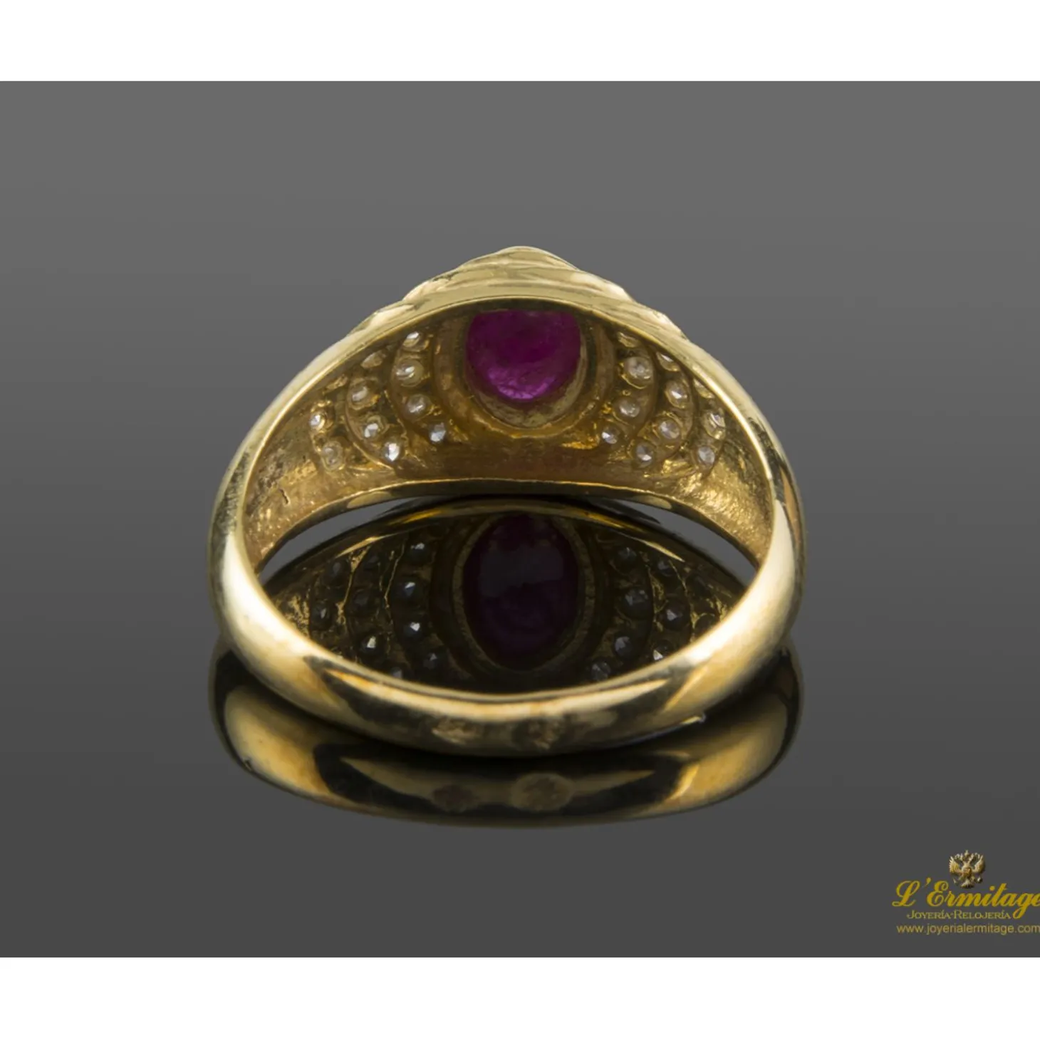 ANILLOS / SORTIJAS Sortija oro amarillo rubi y diamantes