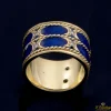 ANILLOS / SORTIJAS Sortija oro amarillo y esmalte brazo ancho