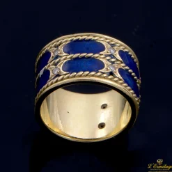 ANILLOS / SORTIJAS Sortija oro amarillo y esmalte brazo ancho