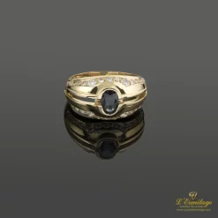 ANILLOS / SORTIJAS Sortija oro amarillo zafiro y diamantes