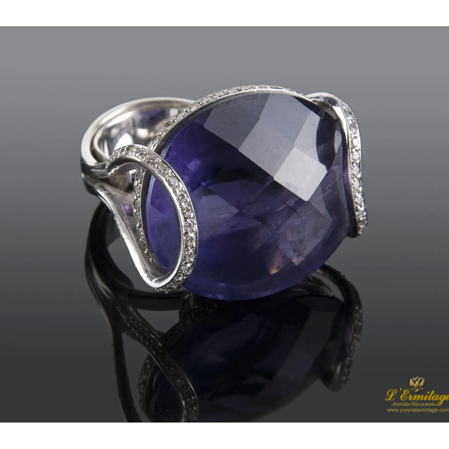 ANILLOS / SORTIJAS Sortija oro blanco amatista y diamantes