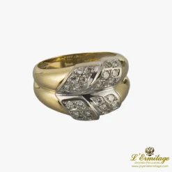 ANILLOS / SORTIJAS Sortija oro amarillo oro blanco y cuajado de diamantes