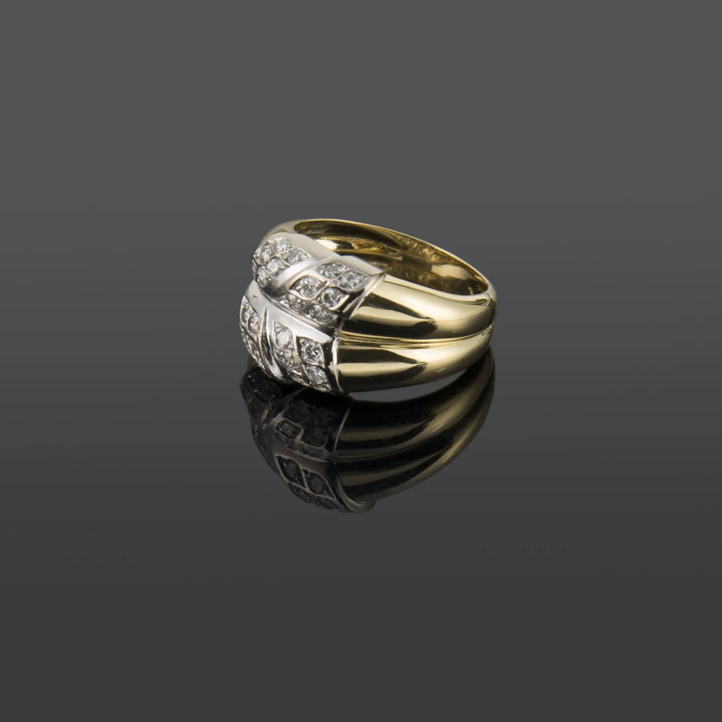 ANILLOS / SORTIJAS Sortija oro amarillo oro blanco y cuajado de diamantes