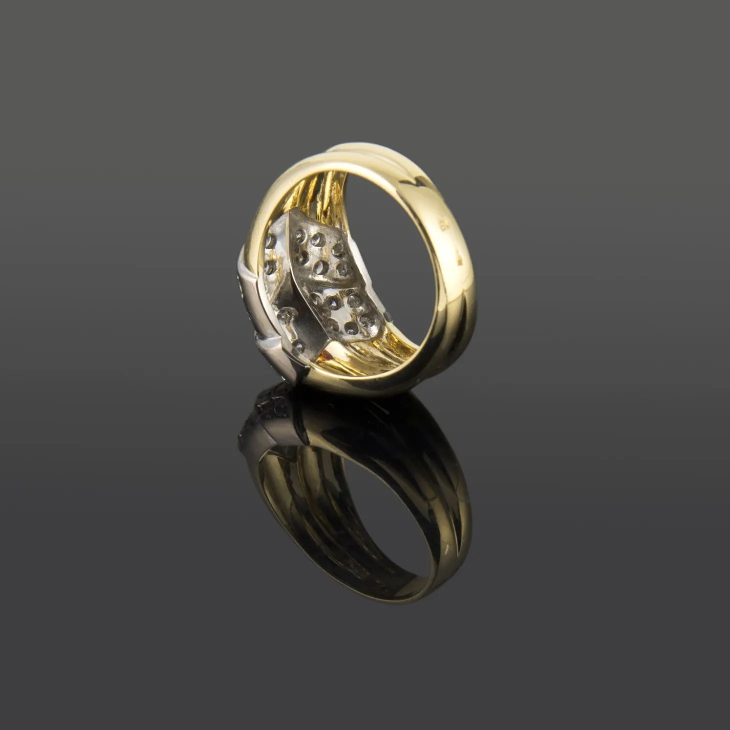 ANILLOS / SORTIJAS Sortija oro amarillo oro blanco y cuajado de diamantes