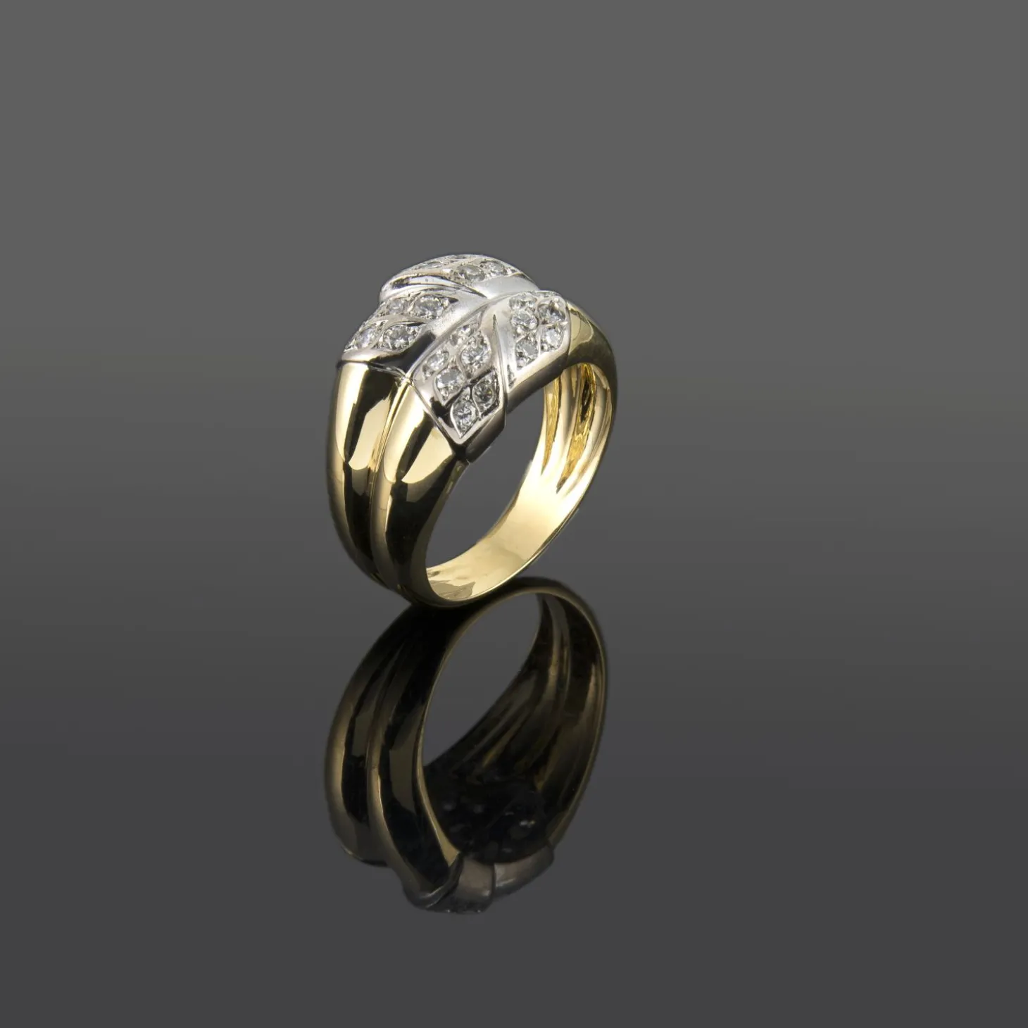 ANILLOS / SORTIJAS Sortija oro amarillo oro blanco y cuajado de diamantes
