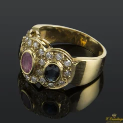ANILLOS / SORTIJAS Sortija oro amarillo diamantes rubí y zafiros