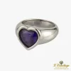 ANILLOS / SORTIJAS Sortija oro blanco amatista talla corazón