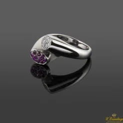 ANILLOS / SORTIJAS Sortija oro blanco diamantes y rubíes