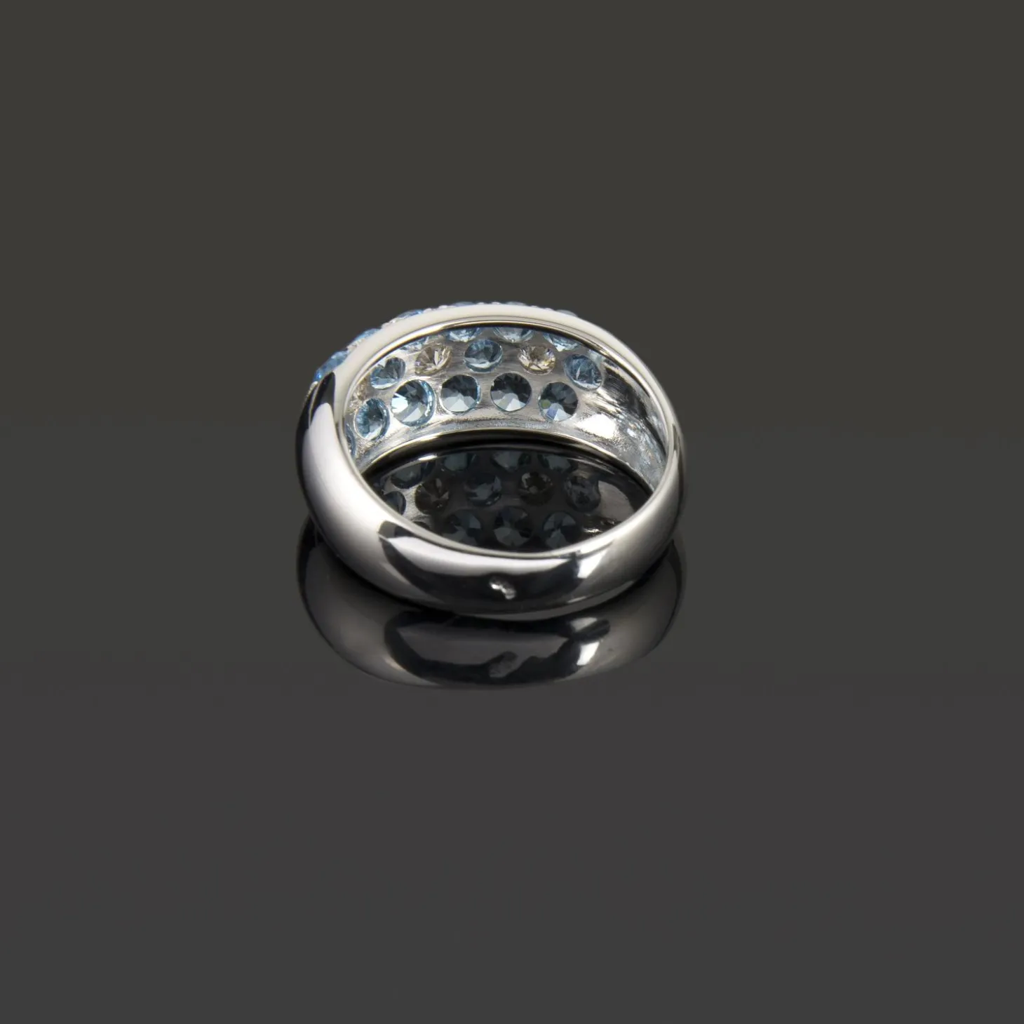 ANILLOS / SORTIJAS Sortija oro blanco aguamarinas y diamantes