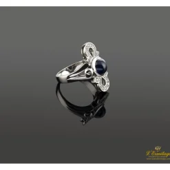 ANILLOS / SORTIJAS Sortija oro blanco zafiro y diamantes