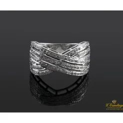 ANILLOS / SORTIJAS Sortija oro blanco y diamantes. Talla nº14.