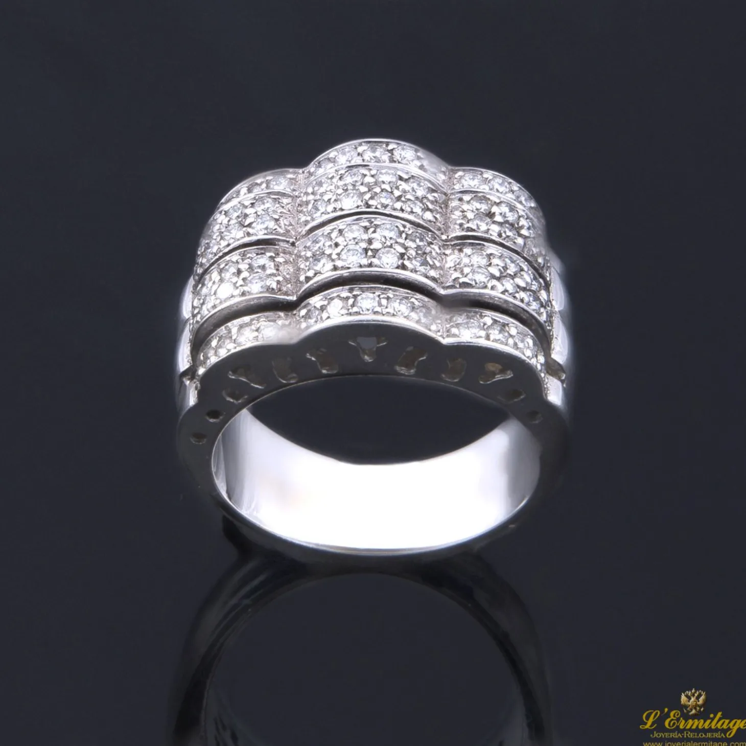 ANILLOS / SORTIJAS Sortija oro blanco con cuajado de diamantes