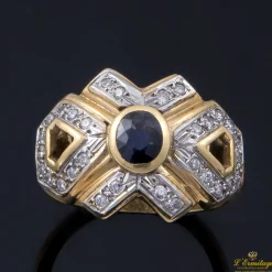 ANILLOS / SORTIJAS Sortija oro amarillo zafiros y diamantes