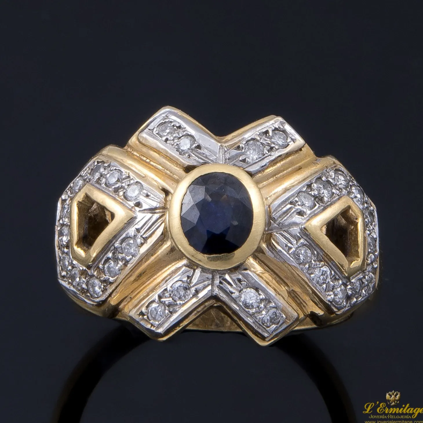 ANILLOS / SORTIJAS Sortija oro amarillo zafiros y diamantes