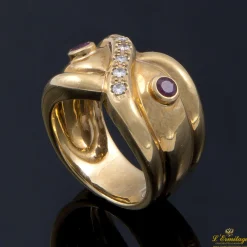 ANILLOS / SORTIJAS Sortija oro amarillo rubíes y diamantes