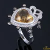 ANILLOS / SORTIJAS Sortija oro blanco citrino corazón y diamantes