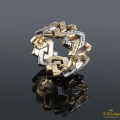 ANILLOS / SORTIJAS Sortija oro amarillo ancha y diamantes