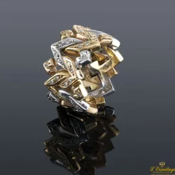 ANILLOS / SORTIJAS Sortija oro amarillo ancha y diamantes