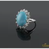 ANILLOS / SORTIJAS Sortija oro blanco turquesa y diamantes
