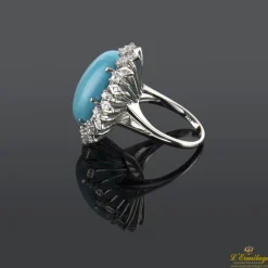 ANILLOS / SORTIJAS Sortija oro blanco turquesa y diamantes