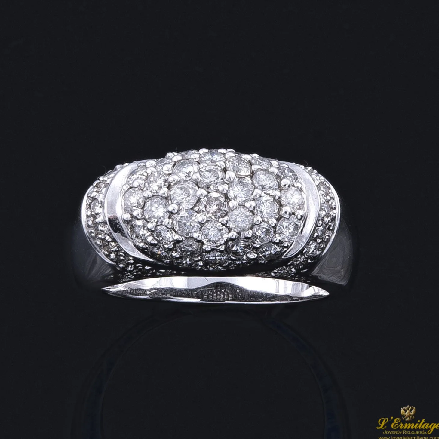 ANILLOS / SORTIJAS Sortija oro blanco y cuajado de diamantes