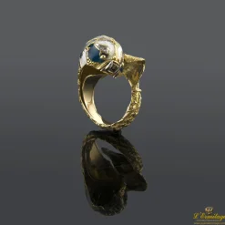 ANILLOS / SORTIJAS Sortija oro amarillo y esmalte pez