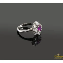 ANILLOS / SORTIJAS Sortija oro blanco diamantes y rubí