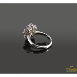 ANILLOS / SORTIJAS Sortija oro blanco diamantes y rubí
