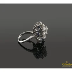 ANILLOS / SORTIJAS Sortija oro blanco zafiros y diamantes