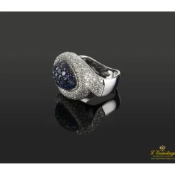 ANILLOS / SORTIJAS Sortija oro blanco zafiros y diamantes
