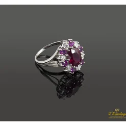 ANILLOS / SORTIJAS Sortija oro blanco rubíes y diamantes