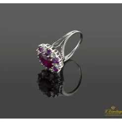 ANILLOS / SORTIJAS Sortija oro blanco rubíes y diamantes