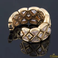 ANILLOS / SORTIJAS Sortija oro amarillo ancha y diamantes.