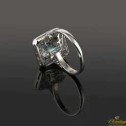 ANILLOS / SORTIJAS Sortija oro blanco esmeralda y diamantes