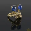 ANILLOS / SORTIJAS Sortija oro amarillo zafiros cabuchón y diamantes.