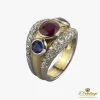 ANILLOS / SORTIJAS Sortija oro amarillo oro blanco rubí zafiros y diamantes