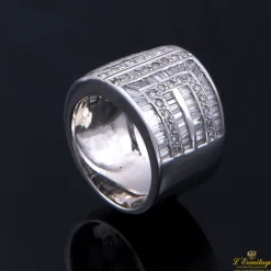 ANILLOS / SORTIJAS Sortija oro blanco y diamantes brazo ancho