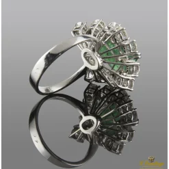 ANILLOS / SORTIJAS Sortija oro blanco esmeralda y diamantes