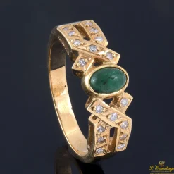 ANILLOS / SORTIJAS Sortija oro amarillo esmeralda y diamantes